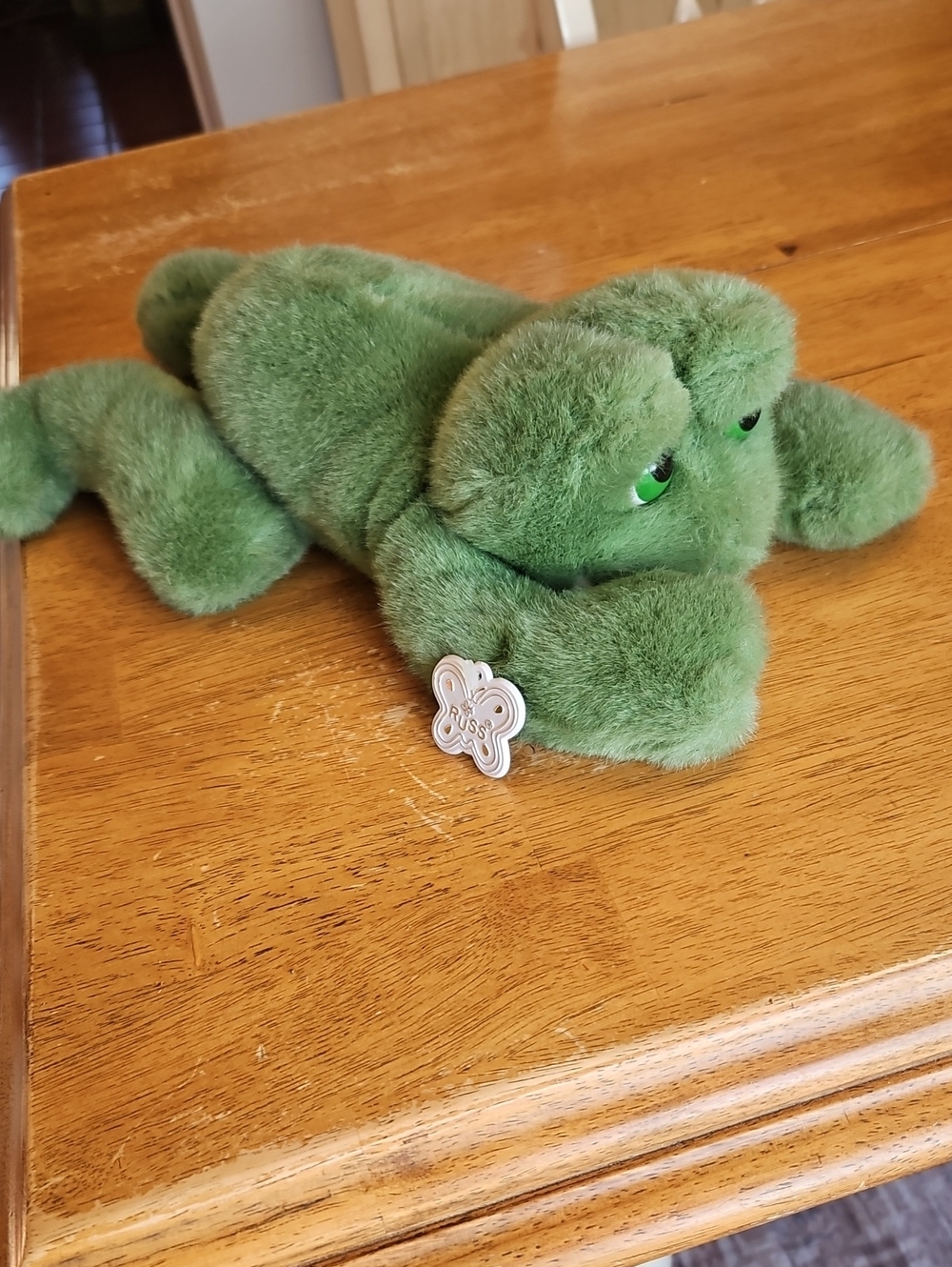 Russ Green Plush Frog with Butterfly Tag